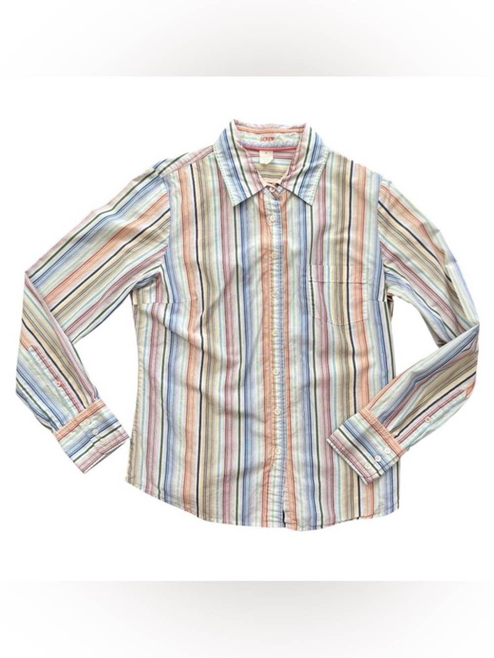 J. CREW  striped oxford top, size M